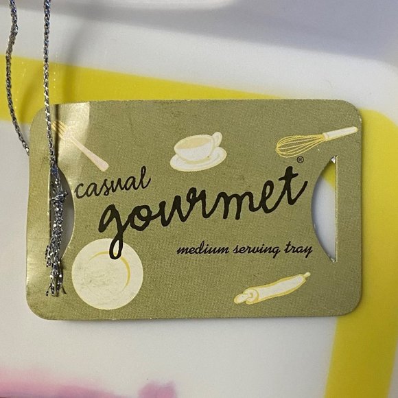 2 Casual Gourmet Melamine Sandwich Trays w/Wine Theme, Rectangular with Handles - Picture 6 of 7